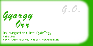 gyorgy orr business card